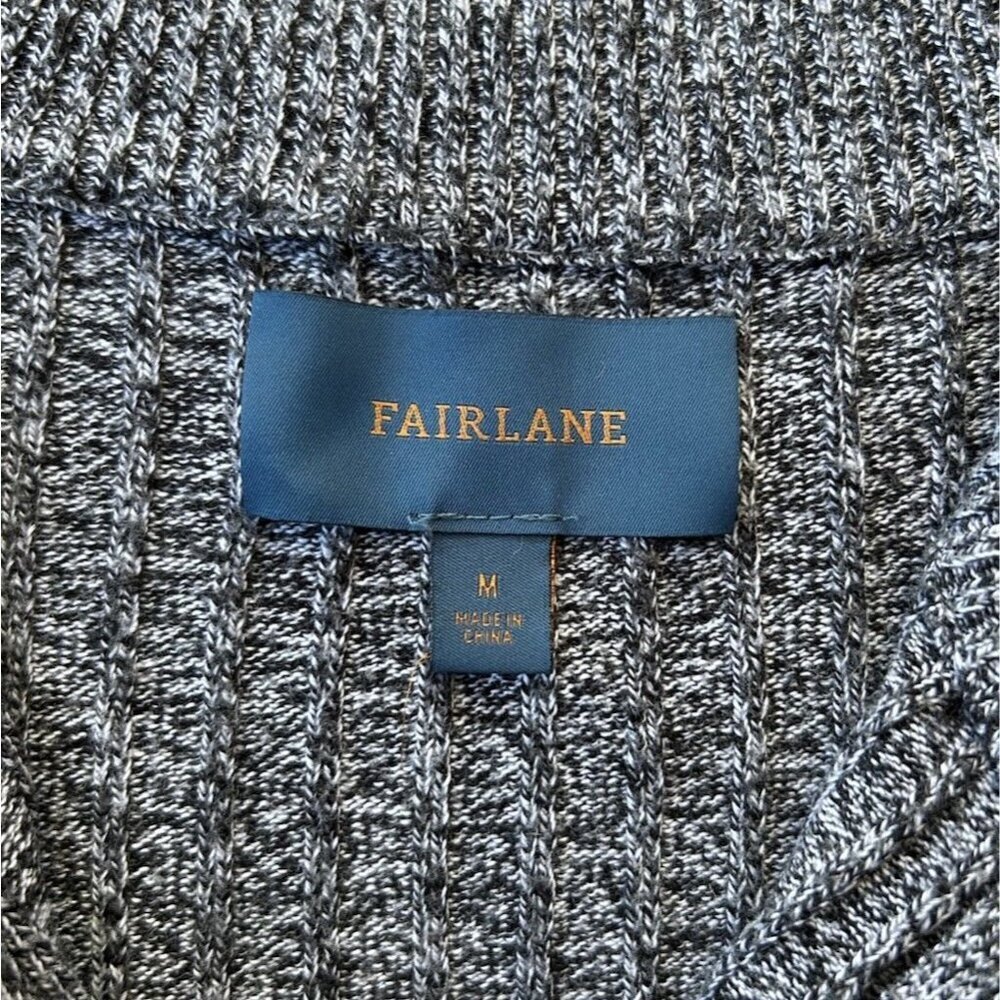 Fairlane Cashmere/Cotton Quarter Zip Pullover Sweater Men's Size Medium Grey - Picture 6 of 8